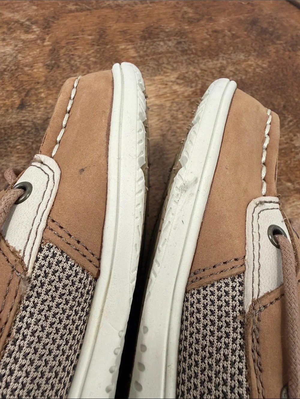 Sperry Shoes Kids 12.5 M Shoresider 3 Eye Tan Leather Boat Moccasin Girls Boys